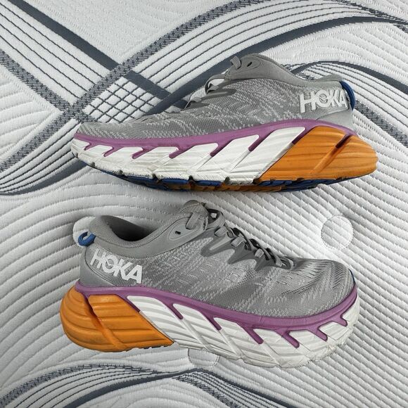 Hoka Gaviota 4 Women 8.5B Gray Running Comfort 1123199 HMNC Athletic Harbor Mist - Picture 2 of 12